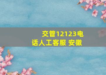 交管12123电话人工客服 安徽